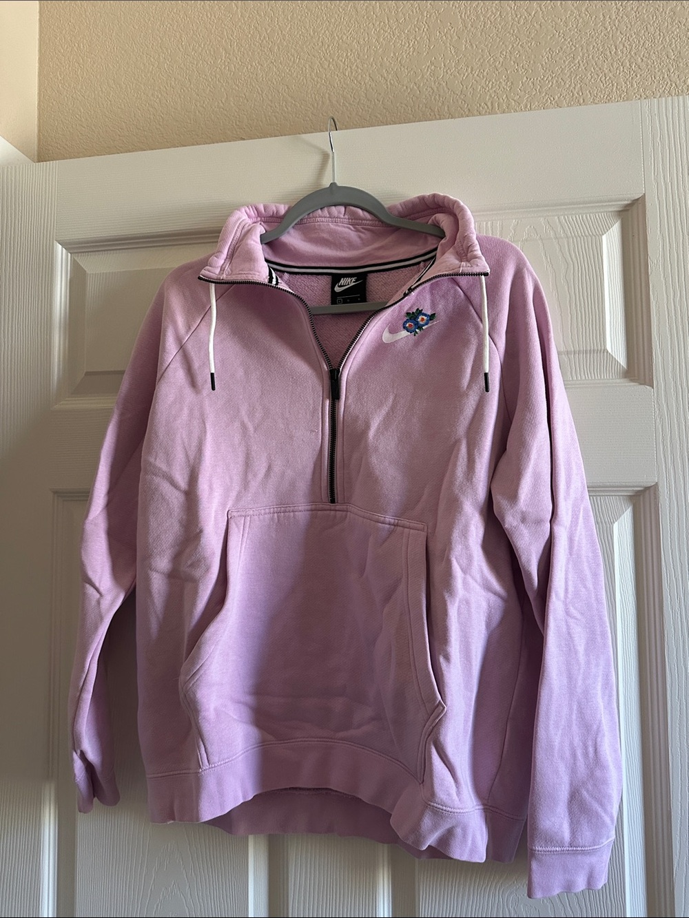 Nike Women's Light Purple Half-Zip Cowl Neck Pullover
